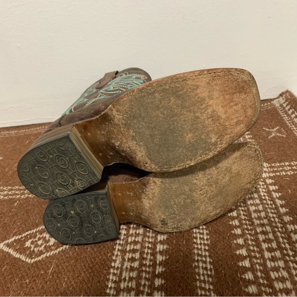 Circle G Brown & Turquoise Western Cowgirl Boots L5640 - Picture 6 of 8